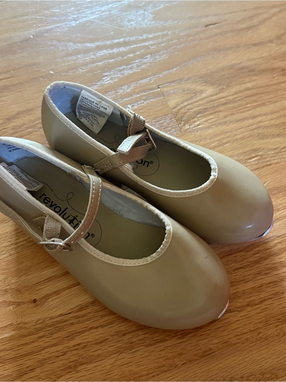Revolution Kids Tan Mary Jane Tap Shoes Sz 13